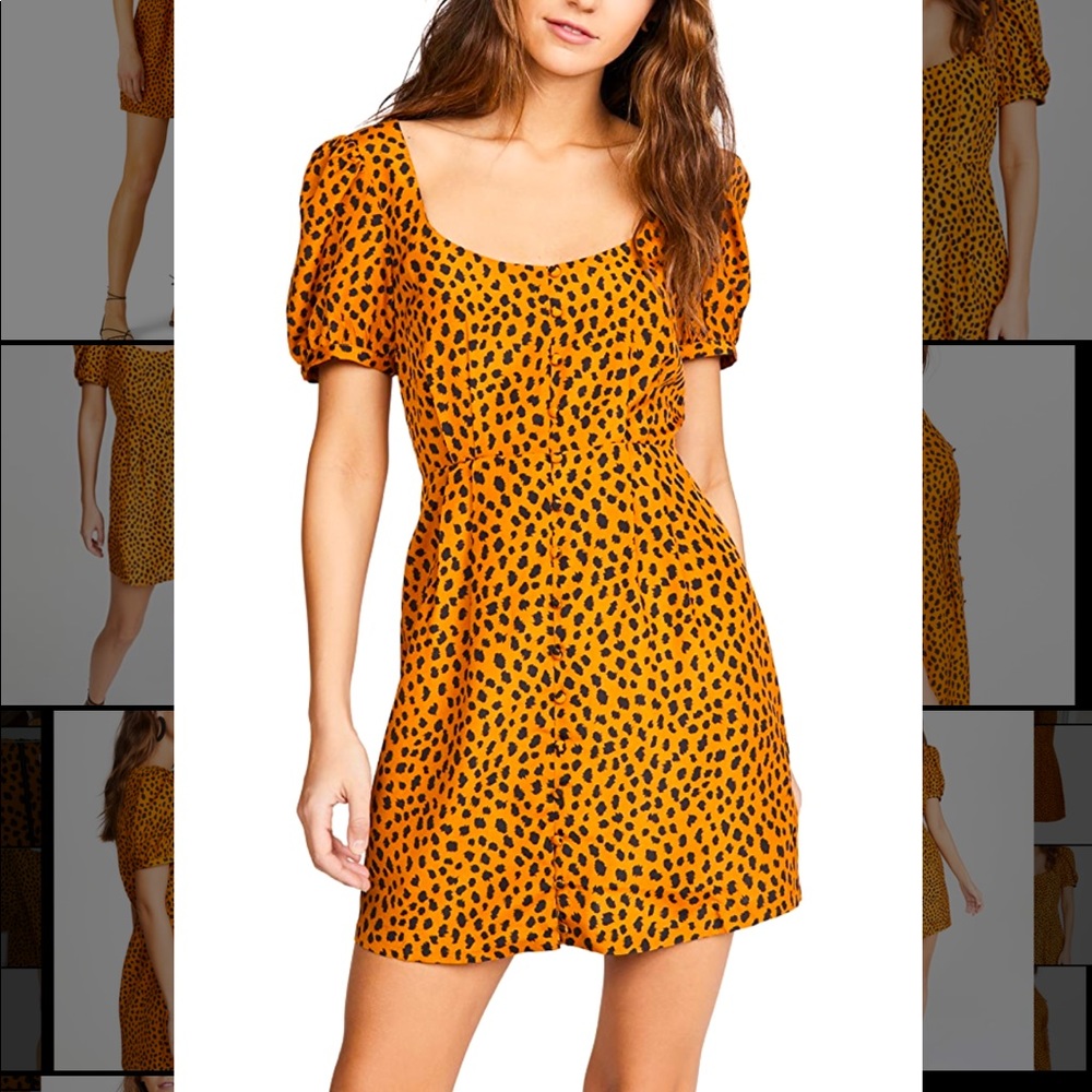 BB Dakota Leopard Puff Sleeve Dress